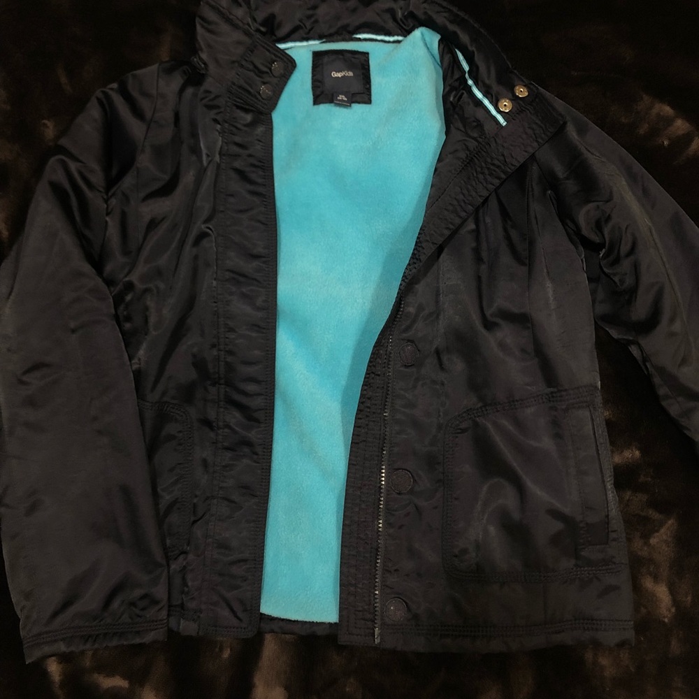 Navy blue thick winter jacket